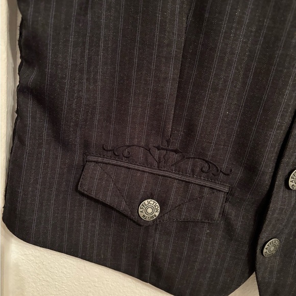 Affliction black premium embroidered vest L - Picture 2 of 9